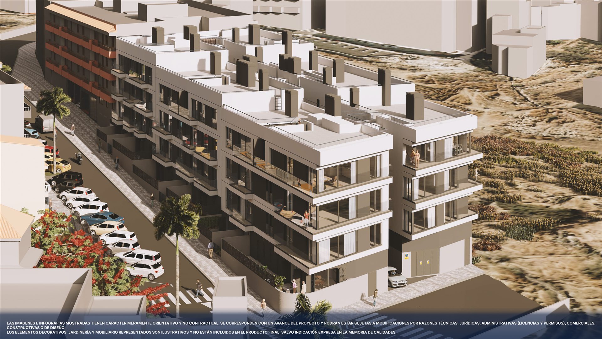 Render orientativo del volumen arquitectónico de Olympic Residences